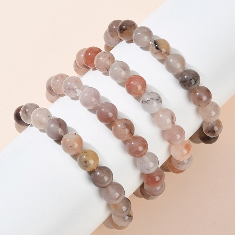 Bracelet Élastique Rond en Quartz Naturel de 10MM pour Femmes — Bracelet Femme