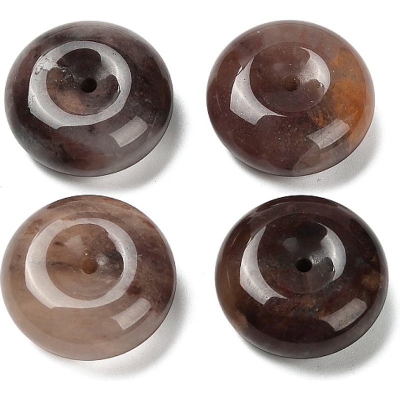 Charms Disques Donut/Pi en Quartz Naturel, 26x12mm — Breloques et pendentifs