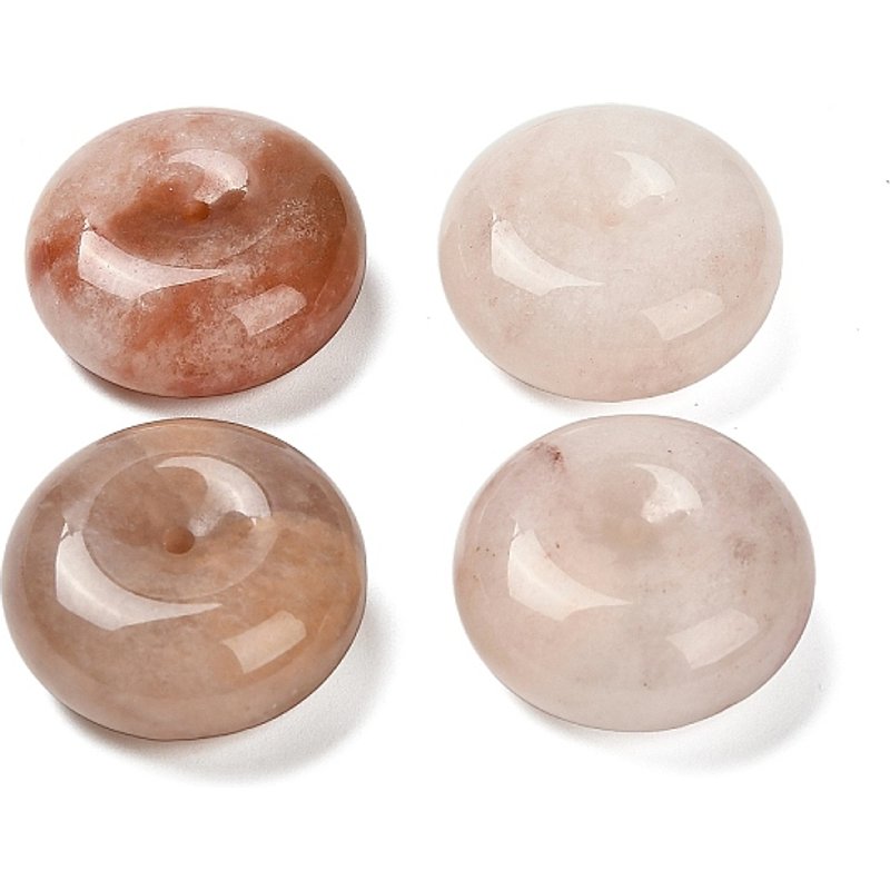 Charms en jade doré de Xinjiang, disques Donut/Pi — Breloques et pendentifs