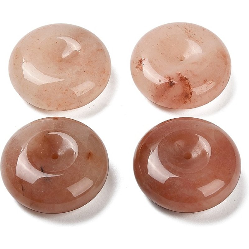 Pendants en jade doré de Xinjiang, Charms en forme de donut/Pi — Breloques et pendentifs
