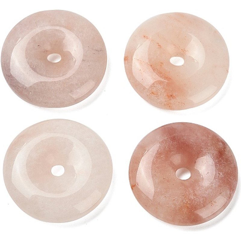 Pendentifs en jade de soie dorée du Xinjiang, charms Donut/Pi — Breloques et pendentifs