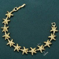 Bracelet Chaîne Étoile de Mer en Laiton, Plaqué Or 18K — Bracelet Femme