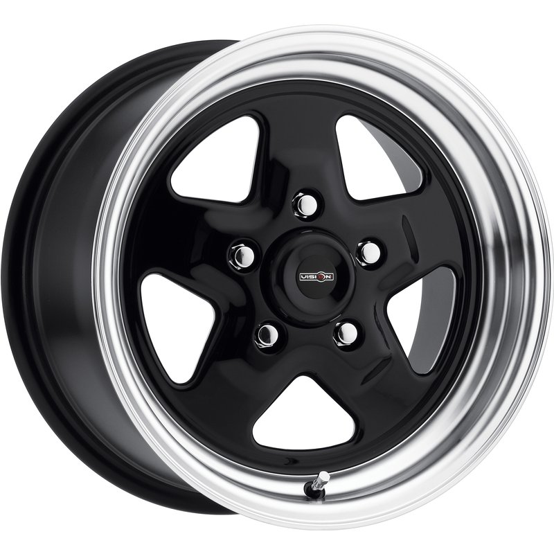 Roues American Muscle 521 Nitro Noir Brillant - 15x4 - 5x120.65 — Roues et jantes