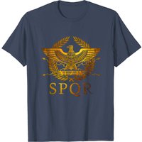 T-Shirt SPQR Senātus Populusque Rōmānus pour hommes en noir