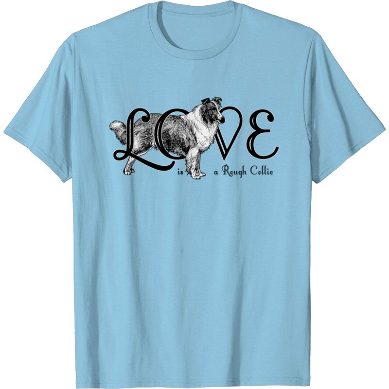 T-Shirt Hommes Love Is A Rough Collie Cadeau Anniversaire Noël