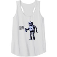 Débardeur Banksy Robot Spray Painting Barcode pour hommes - Gris foncé — T-shirts pour hommes