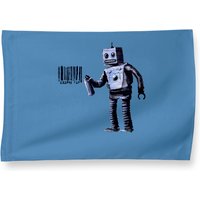 Banksy Robot Spray Painting Barcode House Flag — Decorative Flags