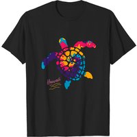 T-shirt pour hommes avec motif tortue de mer hawaïenne en tie-dye