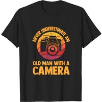 Old Man With A Camera Photography T-Shirt for Men — Mens T Shirts