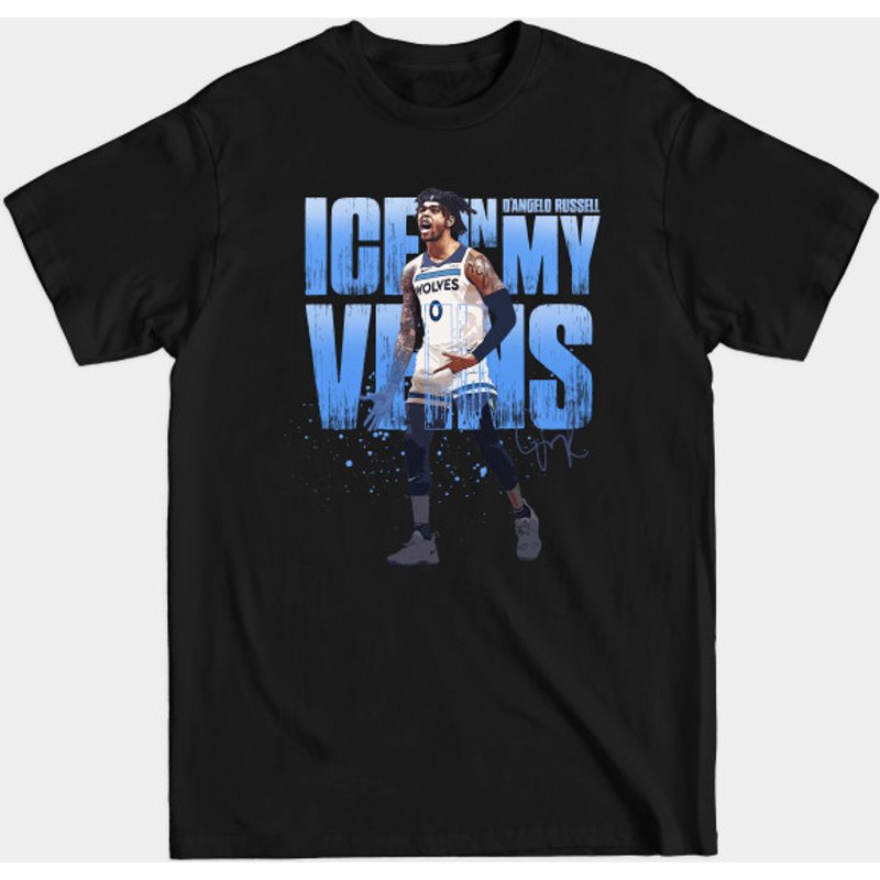 T-shirt noir D'an_gelo Rus_sell pour hommes — T-shirts pour hommes