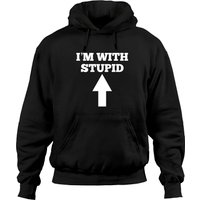 Hoodies Im With Stupid Unisexe Noir avec Design de Flèche — Sweats à capuche pour hommes