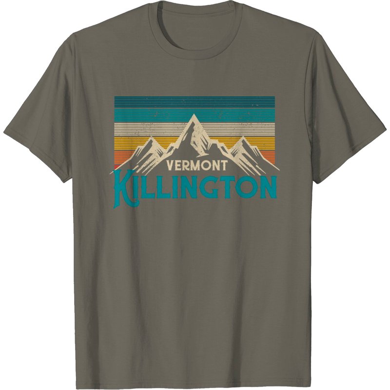 T-shirt à col rond souvenir des montagnes vintage de Killington Vermont — T-shirts pour hommes