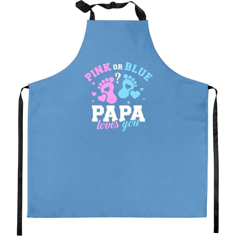 Gender Reveal Papa Dad Kitchen Aprons — Kitchen Aprons