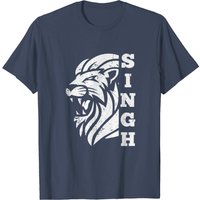T-Shirt Sikh Singh Lion pour hommes en noir