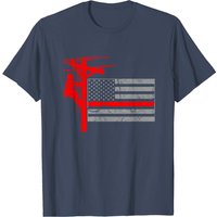 T-shirt Lineman avec design du drapeau américain pour hommes