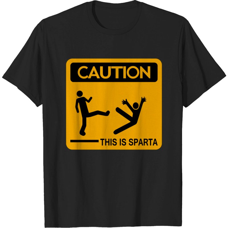 Caution This Is Sparta T-Shirt for Men — Mens T Shirts