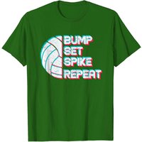 T-Shirt Bump Set Spike Repeat pour Amateurs de Volleyball
