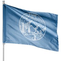 PNW Pacific Northwest Washington Oregon Mountains House Flags