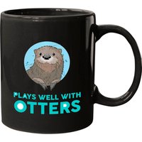 Otter Puns Mugs Plays Well With Otters Ceramic Mug — Mugs & Tumblers