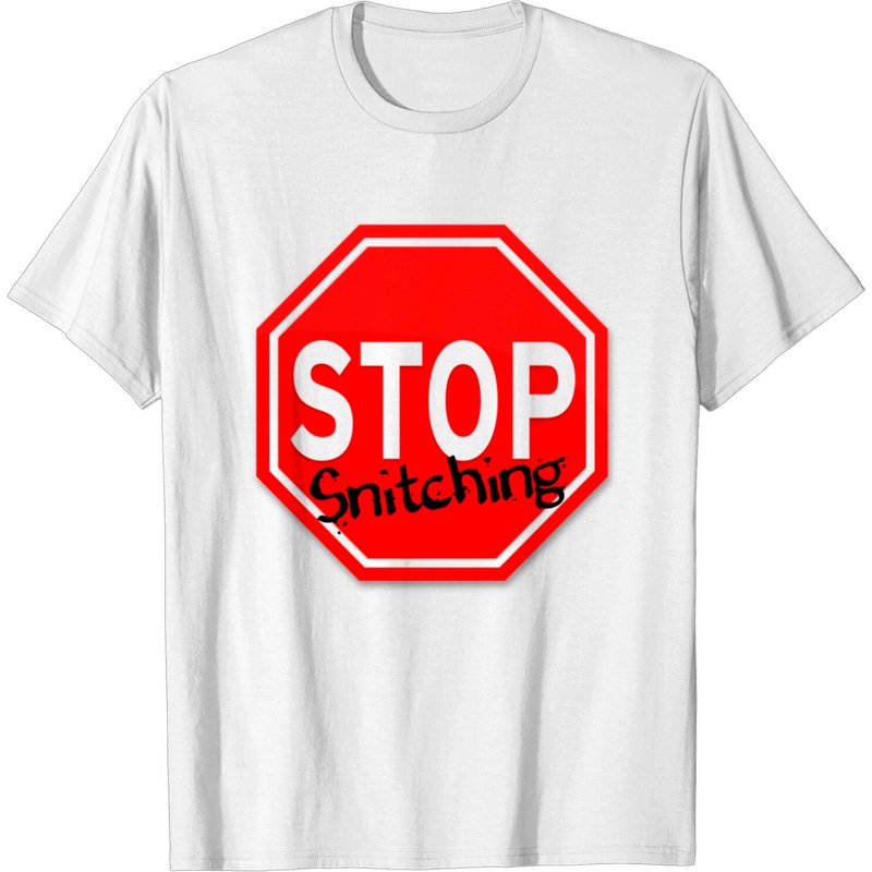Stop Snitching T Shirt for Men in Black