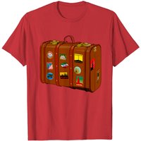 T-shirt pour hommes avec autocollants de valise sans marques (remix) — T-shirts pour hommes