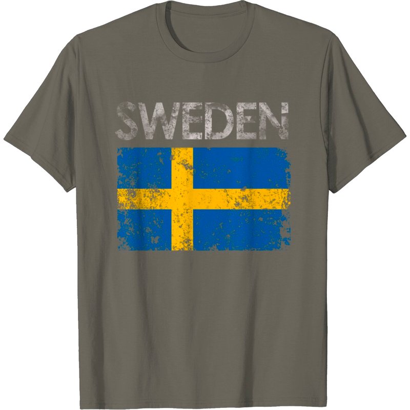 T-Shirt Vintage Suède Drapeau Suédois Fierté pour Hommes — T-shirts pour hommes