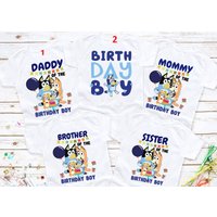 T-shirt d'anniversaire Bluey personnalisé pour hommes — T-shirts pour hommes