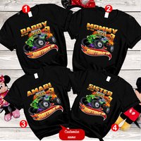 T-shirt d'anniversaire Custom Hot Wheels Grave Monster Truck pour hommes