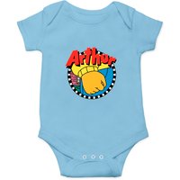 Arthur Logo With Fist Baby Onesie in Vintage Orange — Baby Onesies