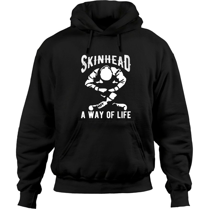 Hoodies Unisex Noir Skinhead A Way Of Life — Sweats à capuche pour hommes