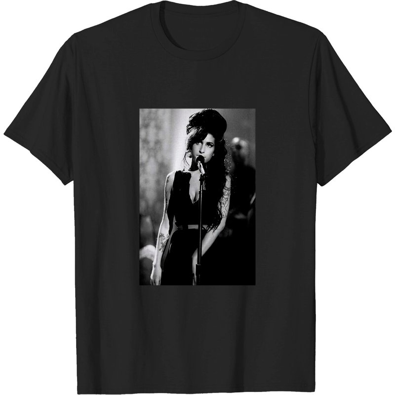 T-shirt classique pour hommes Song Winehouse en noir — T-shirts pour hommes
