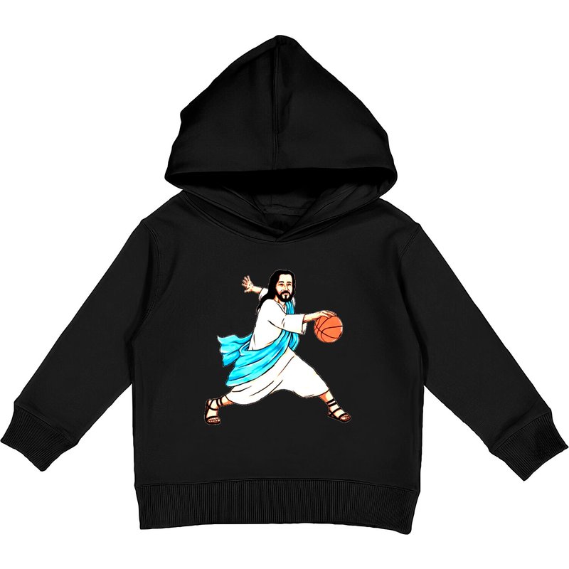 Funny Jesus Kids Pullover Hoodie - Basketball Theme — Mens Hoodies