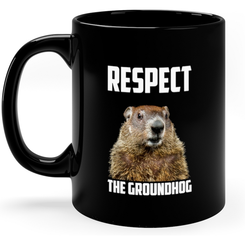 Respect My Authoritah Groundhog Day Mug with Woodchuck Photo — Mugs & Tumblers