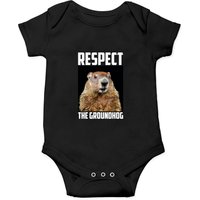 Respect My Authoritah Onesie with Groundhog Photo — Baby Onesies