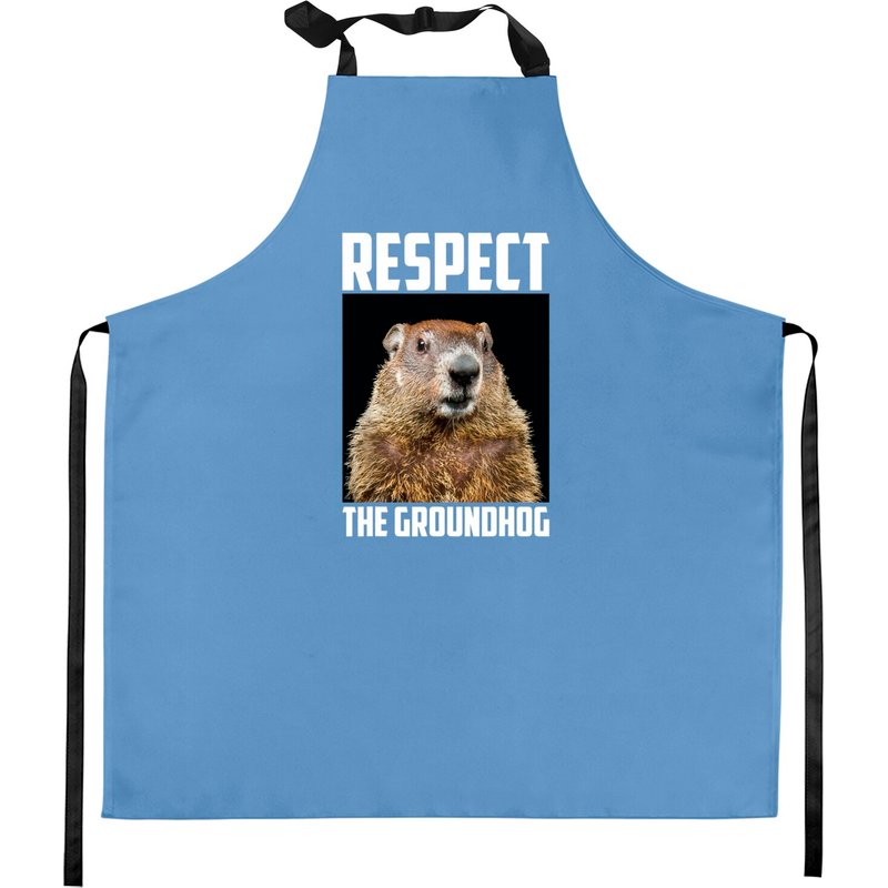 Tablier Respect My Authoritah avec photo de marmotte — Tabliers de cuisine