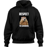 Hoodies Respect My Authoritah Photo de Marmotte Unisexe Noir — Sweats à capuche pour hommes