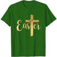 T-shirt Croix de Pâques Croix Chrétienne Dorée pour Hommes — T-shirts pour hommes