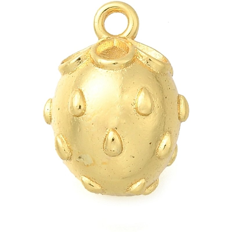 Charm en laiton, fraise plaqué or 18K, 13x10x9mm — Breloques et pendentifs