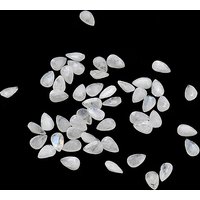 Natural White Moonstone Cabochons, Teardrop Shape, Pointed Back — Loose Gemstones