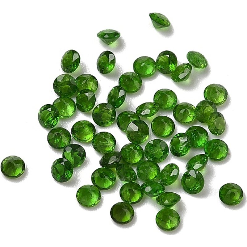 Cabochons de Diopside Vert Naturel, Facetté, 3x1.8mm
