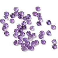 Faceted Natural Amethyst Cabochons, Pointed Back, 2x1.5mm — Loose Gemstones
