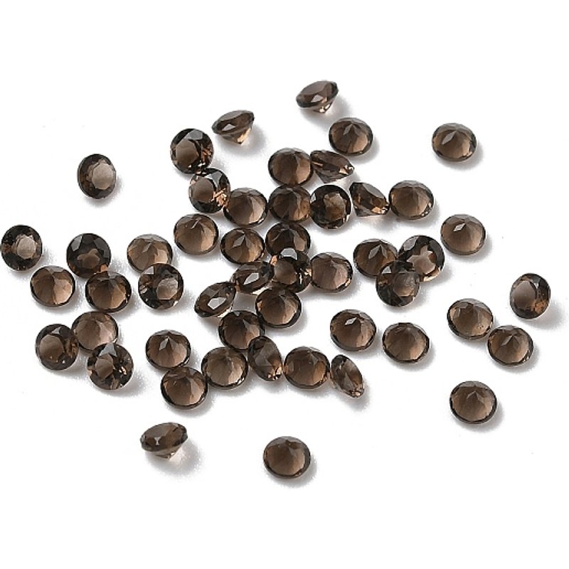 Cabochons en quartz fumé naturel facetté, dos pointu, diamant — Pierres précieuses en vrac