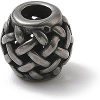 Perles Européennes Rondelle en Acier Inoxydable 304, Argent Vieilli