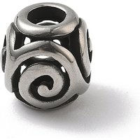 Perles Européennes Rondelle en Acier Inoxydable 304 avec Vortex, Argent Vieilli — Perles à bijoux