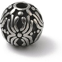 Perles rondes en acier inoxydable 304, argent antique, 8x7,5mm