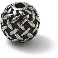 Perles rondes en acier inoxydable 304, argent antique, 8mm