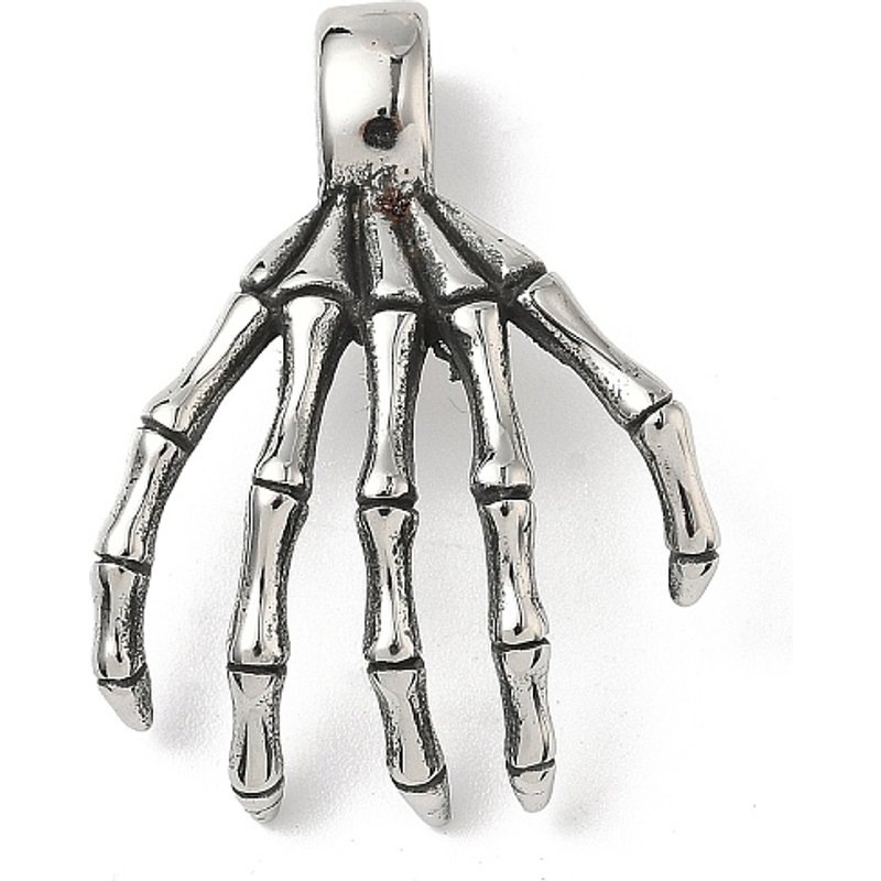 Pendentif en Acier Inoxydable 304, Main de Squelette en Argent Vieilli — Breloques et pendentifs