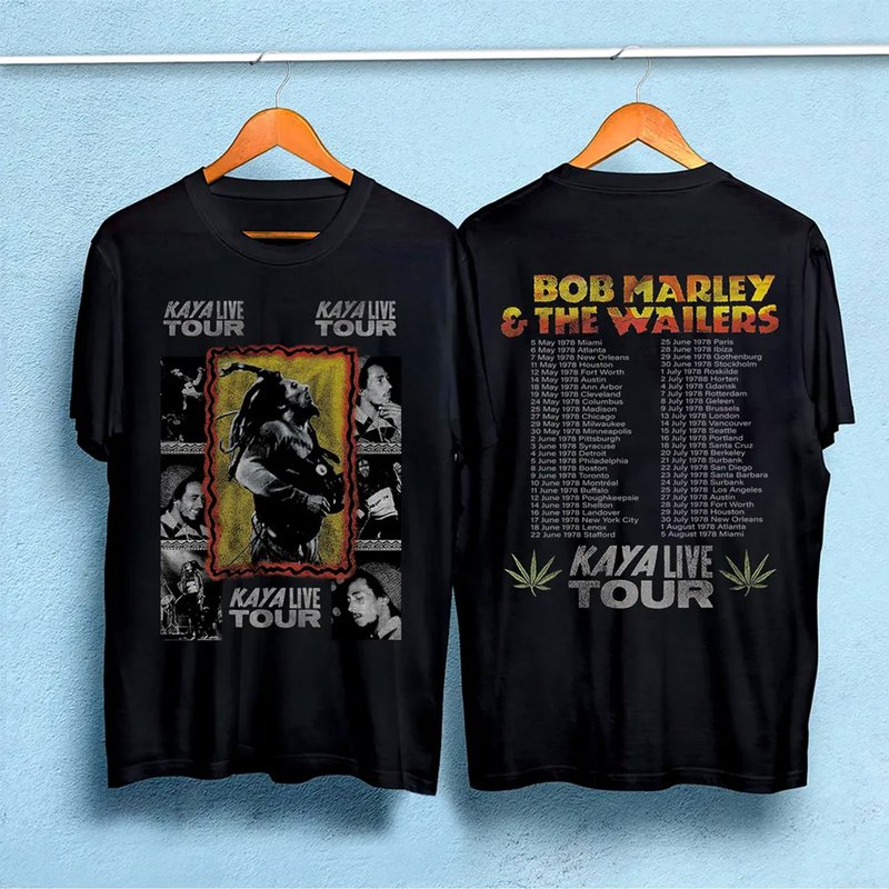 T-shirt unisexe Bob Marley Kaya Tour pour hommes — T-shirts pour hommes