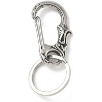 304 Stainless Steel Snap Keychain Clasps with Split Key Rings — Jewelry Findings