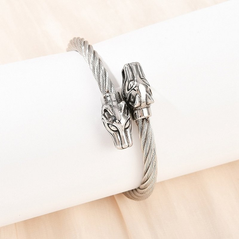 304 Stainless Steel Leopard Bangles for Men and Women — Bracelet Women